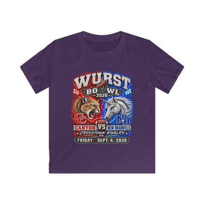 Kids Rivalry Football Tee — Canyon vs New Braunfels ‘Wurst Bowl’ 2026 Game Day Shirt
