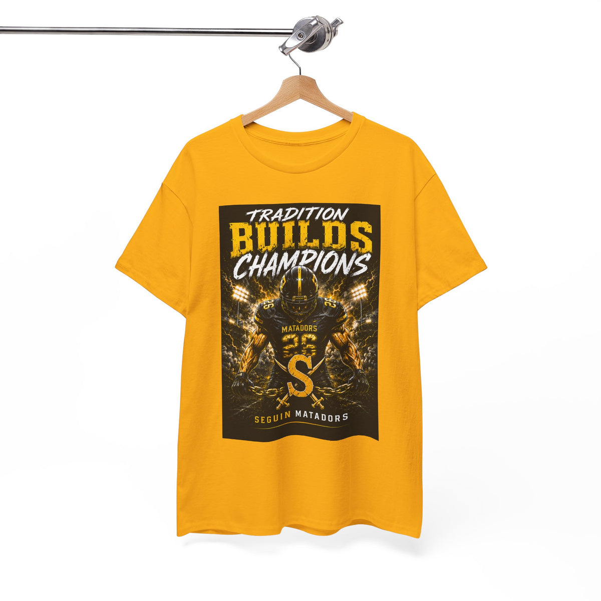 Tradition Builds Champions Football T‑Shirt — Senior Matadors Team Tee