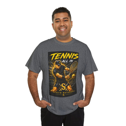 Tennis All In Graphic Tee — Vintage Tennis Player Poster Shirt