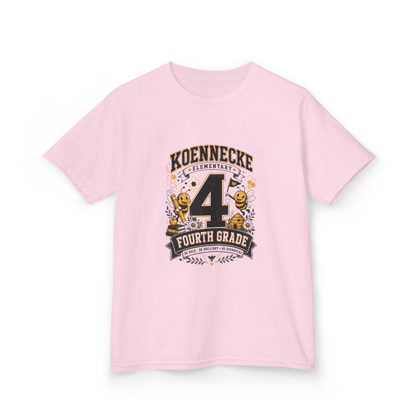 4th Grade Kids T-Shirt – "Koennecke Celebrates 4th Grade" Back-to-School Shirt