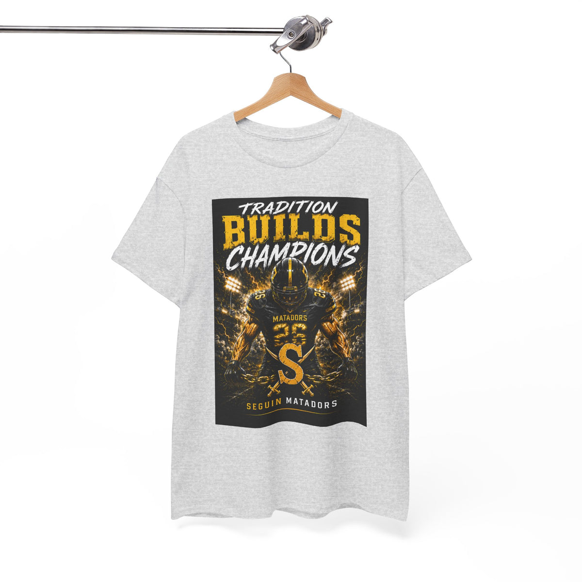 Tradition Builds Champions Football T‑Shirt — Senior Matadors Team Tee