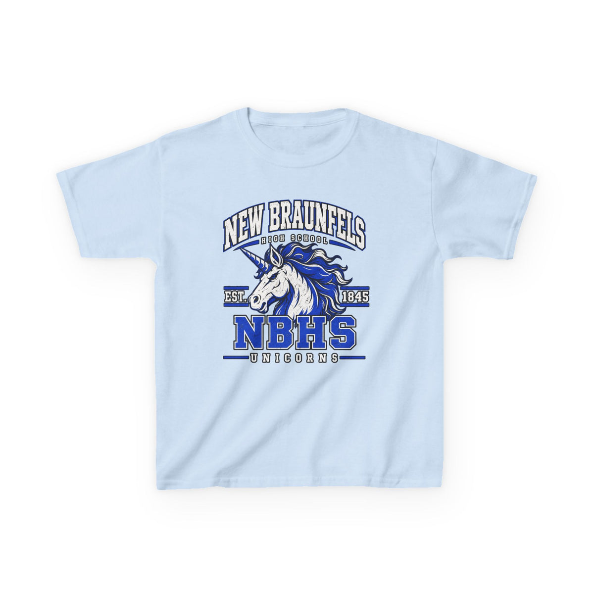 New Braunfels NBHS Unicorn Kids T‑Shirt — School Spirit Tee