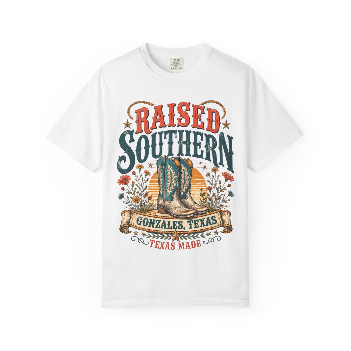 Raised Southern T-Shirt — Gonzales, Texas Retro Western Tee