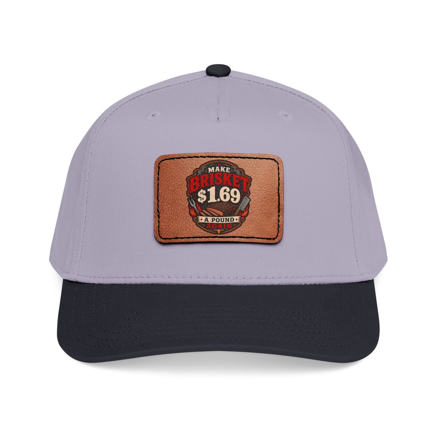 VSA Brisket Mid Profile Baseball Cap with Leather Patch (Rectangle)