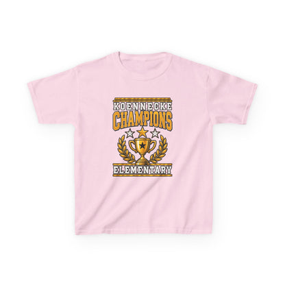Koennecke Champions Elementary Kids T-Shirt — School Spirit Trophy Design