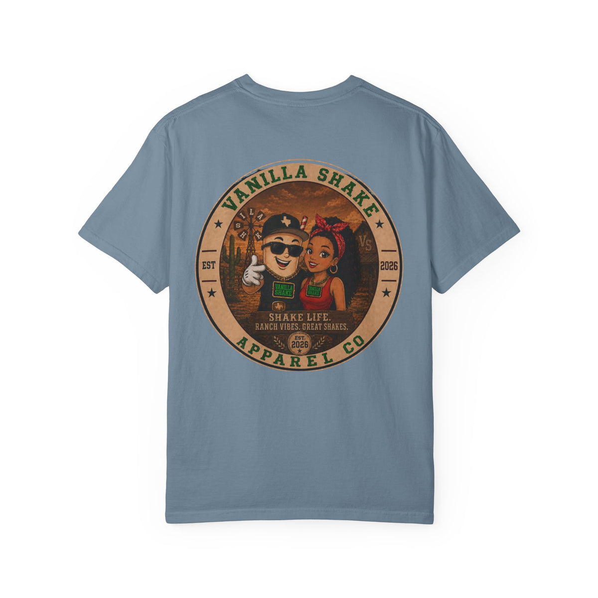 Mr. & Mrs. Shake Logo 2 - Unisex Garment-Dyed T-shirt