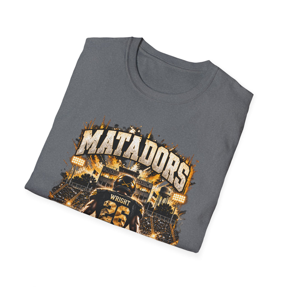 Matadors Football Player Graphic T-Shirt — Team Jersey Number 26 Fan Tee