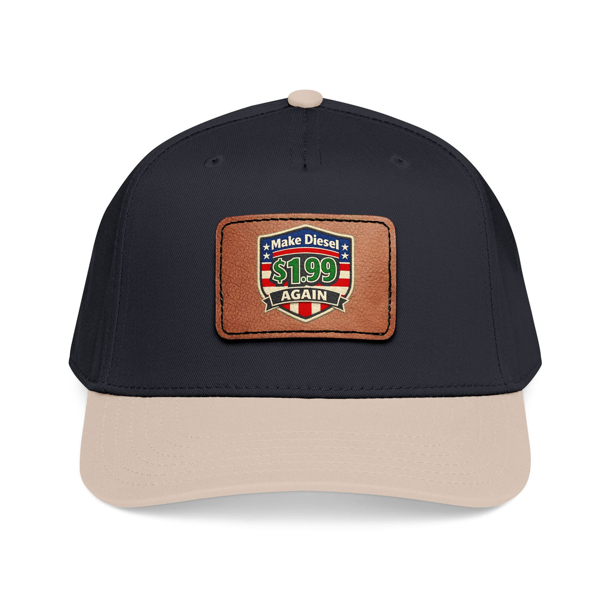 Diesel Mid Profile Baseball Cap with Leather Patch (Rectangle)