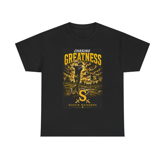 Chasing Greatness Tee — Seguin Matadors Baseball Graphic Shirt