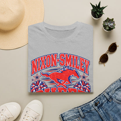 Nixon-Smiley Mustangs Cheer Mom T-Shirt — Personalized School Spirit Tee