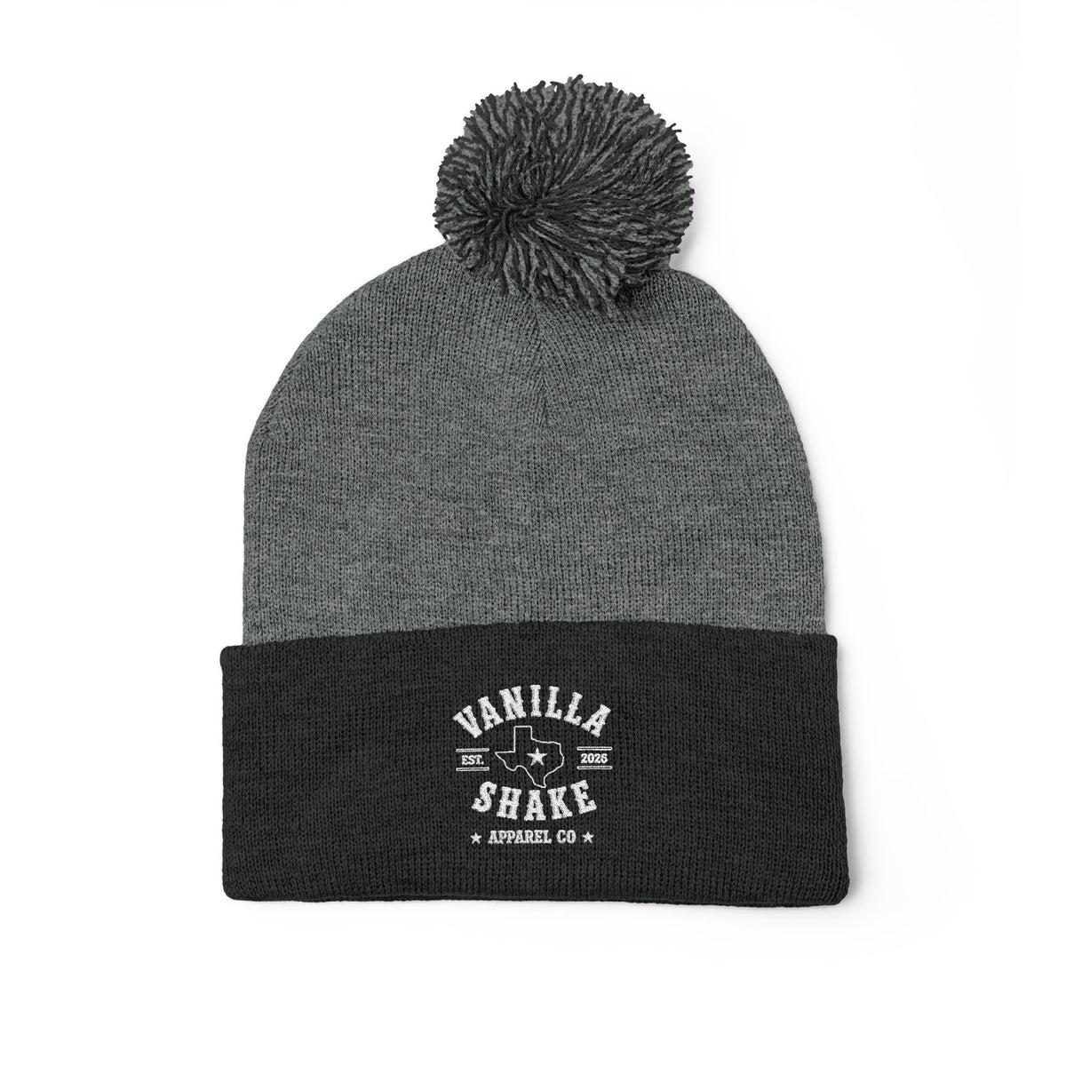 Pom-Pom Knit Cap (Embroidery)