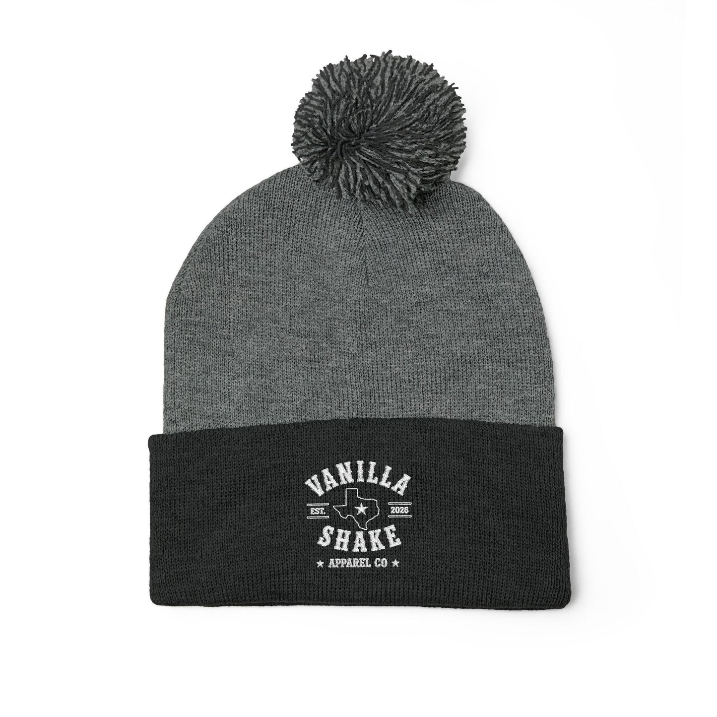 Pom-Pom Knit Cap (Embroidery)