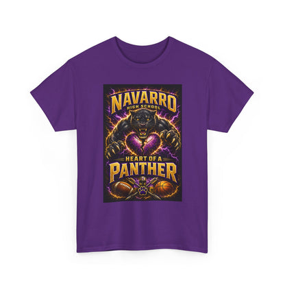 Panther Football Tee — "Navarro Heart of a Panther" High School Mascot Shirt