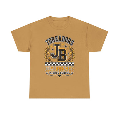 Toreadors JB Jim Barnes Middle School Tee — School Spirit Graphic T-Shirt