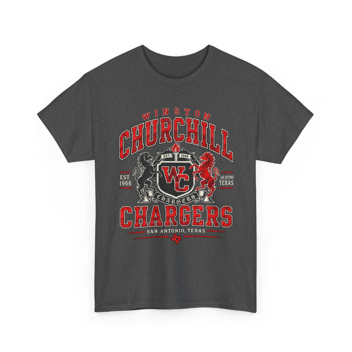 Churchill Chargers School Spirit T-Shirt — WC Logo & Mascot Tee