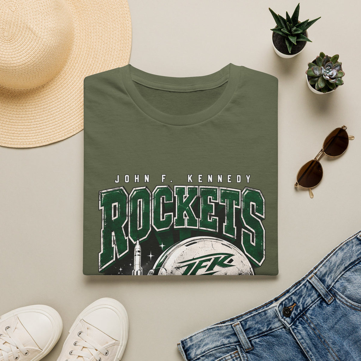 Rockets Vintage Graphic T-Shirt — John F. Kennedy Space Team Tee