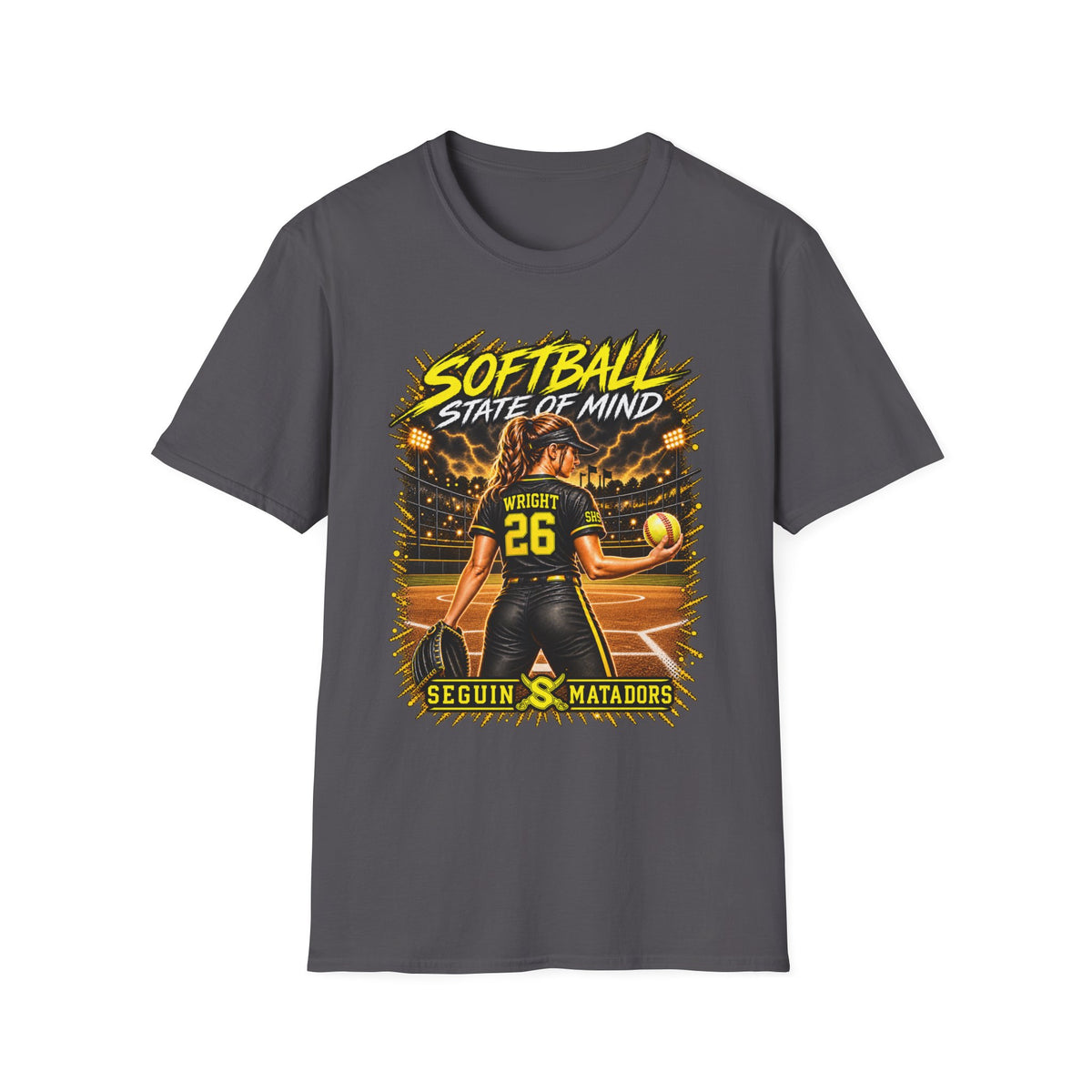 Custom Seguin Matador Softball Player Tee | Personalized Name & Jersey Number