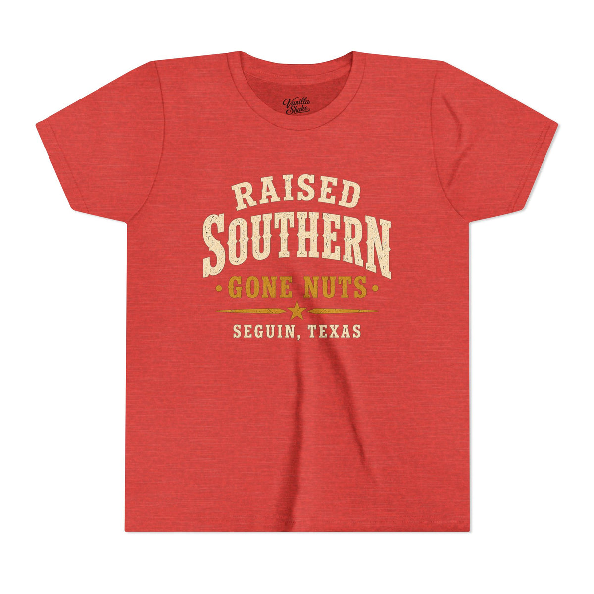 Youth Tee — "Raised Southern, Lone Star" Seguin, Texas Kids Shirt