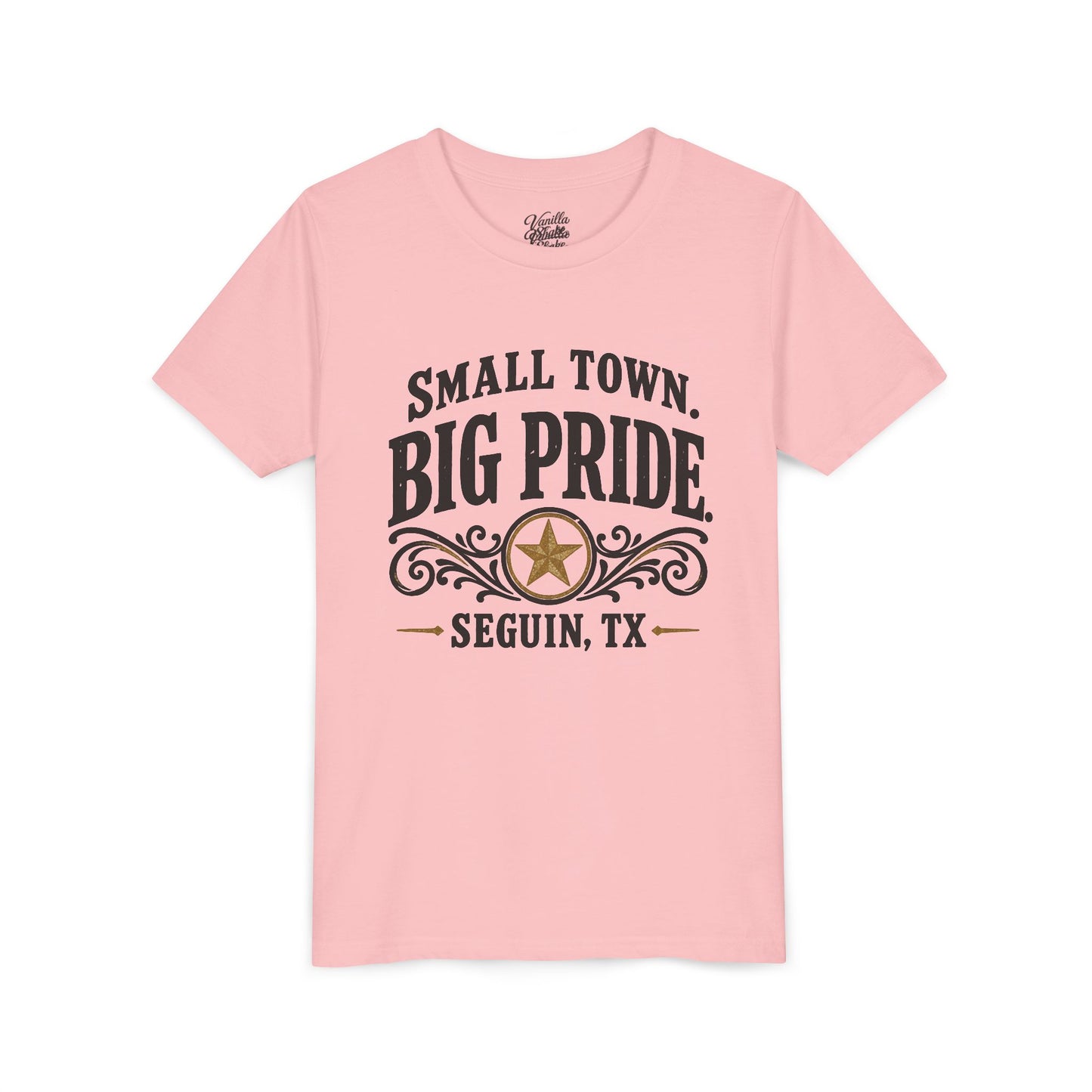 Youth Tee — "Small Town. Big Pride. Seguin, TX" Vintage Star