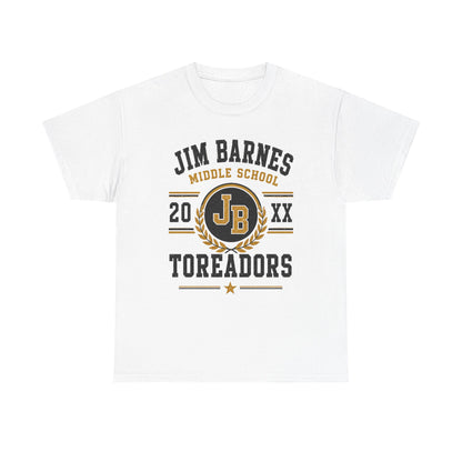 Jim Barnes Middle School Toreadors T-Shirt — School Spirit Tee with JB Crest