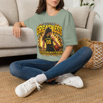 Custom Seguin Matador Girls Basketball Player Tee | Personalized Name & Jersey Number