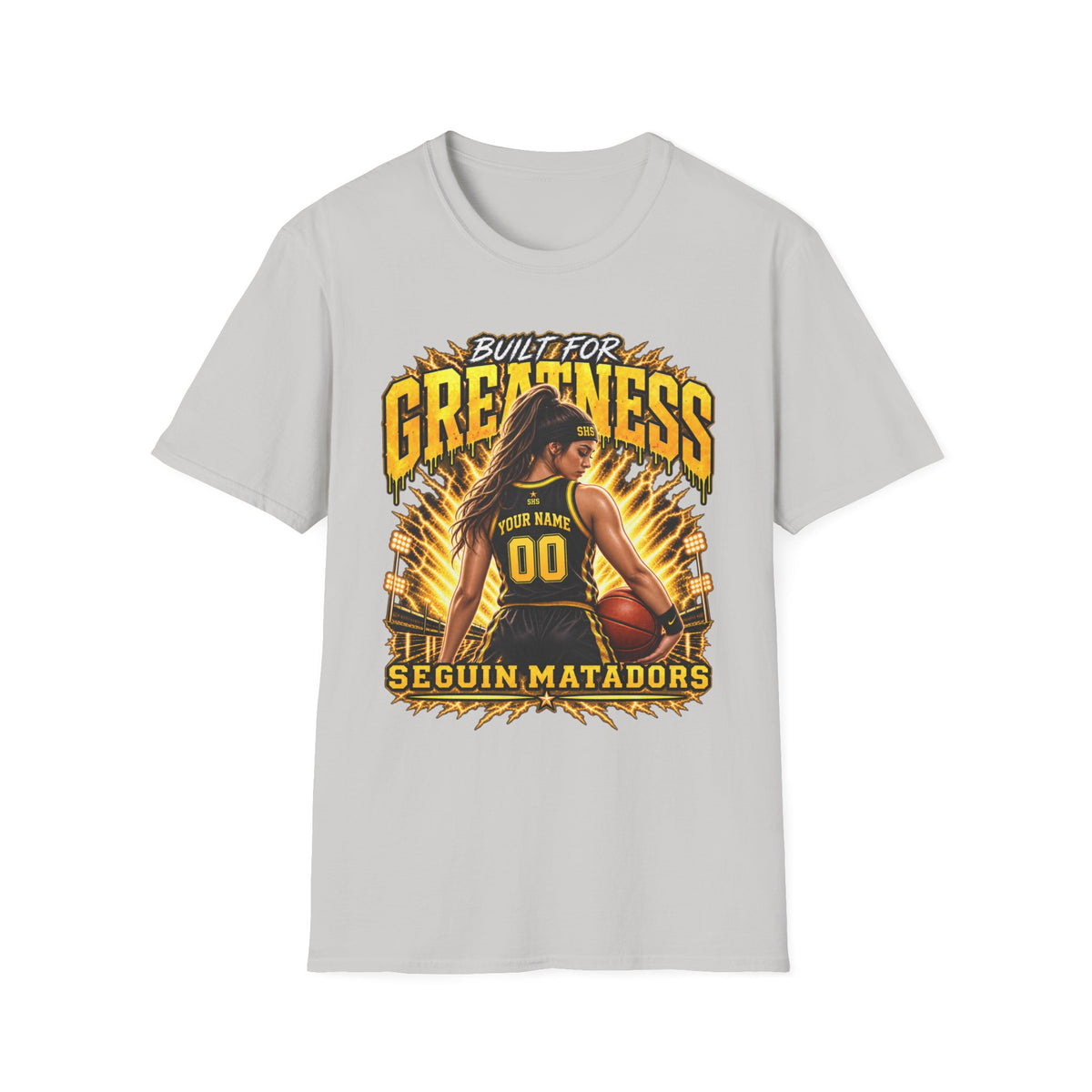 Custom Seguin Matador Girls Basketball Player Tee | Personalized Name & Jersey Number