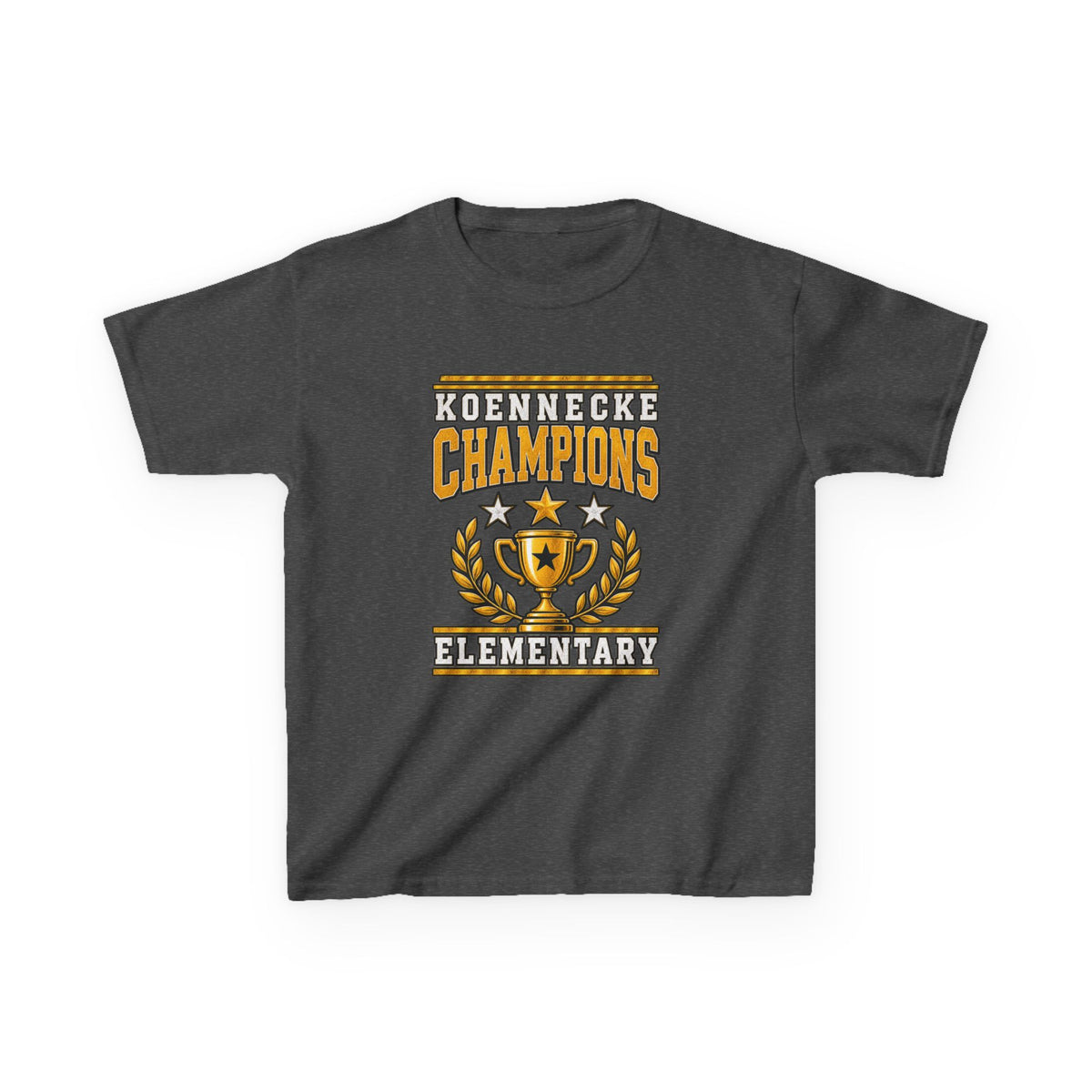 Koennecke Champions Elementary Kids T-Shirt — School Spirit Trophy Design