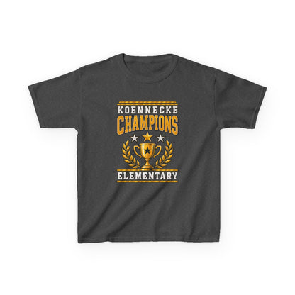 Koennecke Champions Elementary Kids T-Shirt — School Spirit Trophy Design