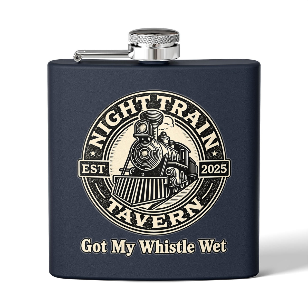 Night Train Stainless Steel Flask, 6oz