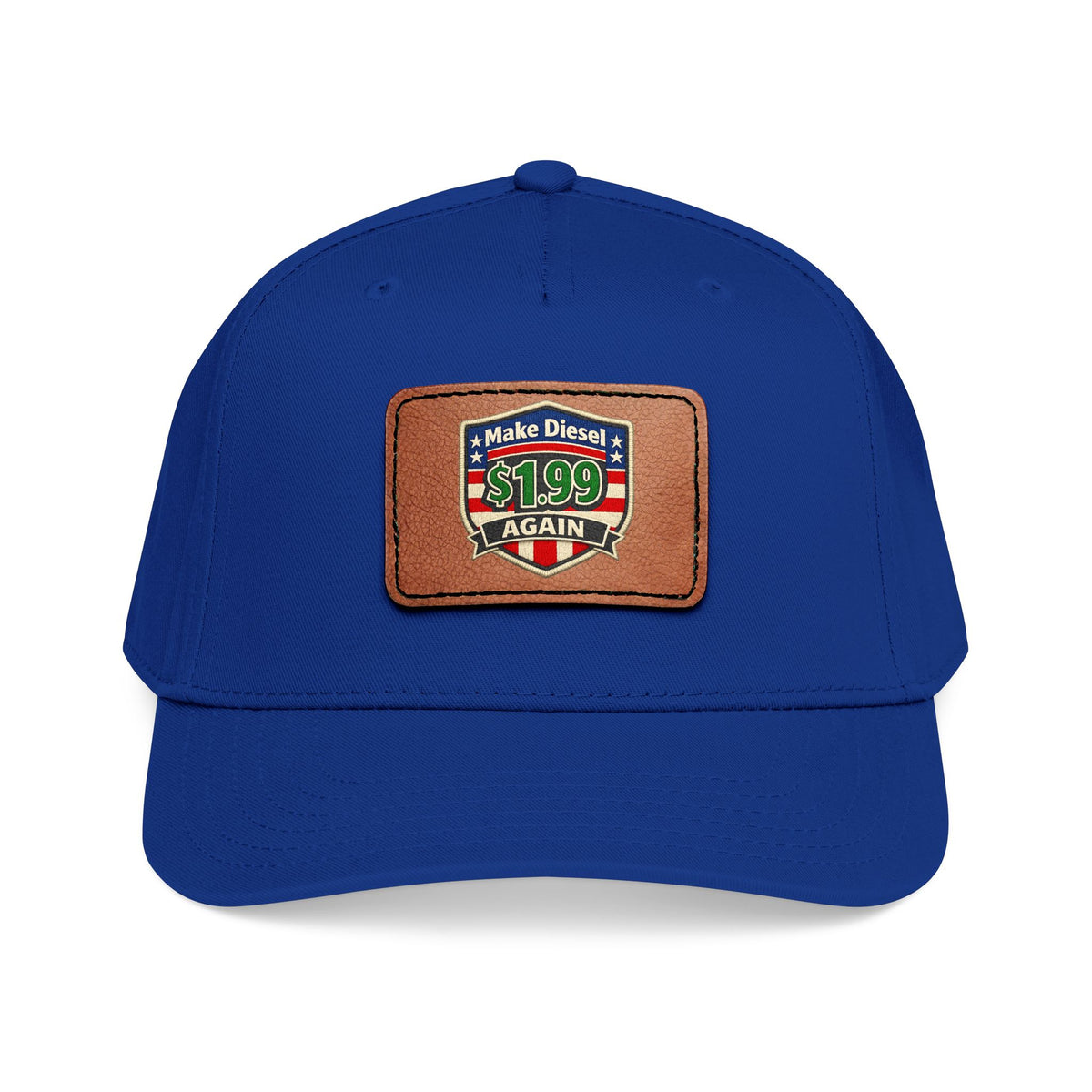 Diesel Mid Profile Baseball Cap with Leather Patch (Rectangle)