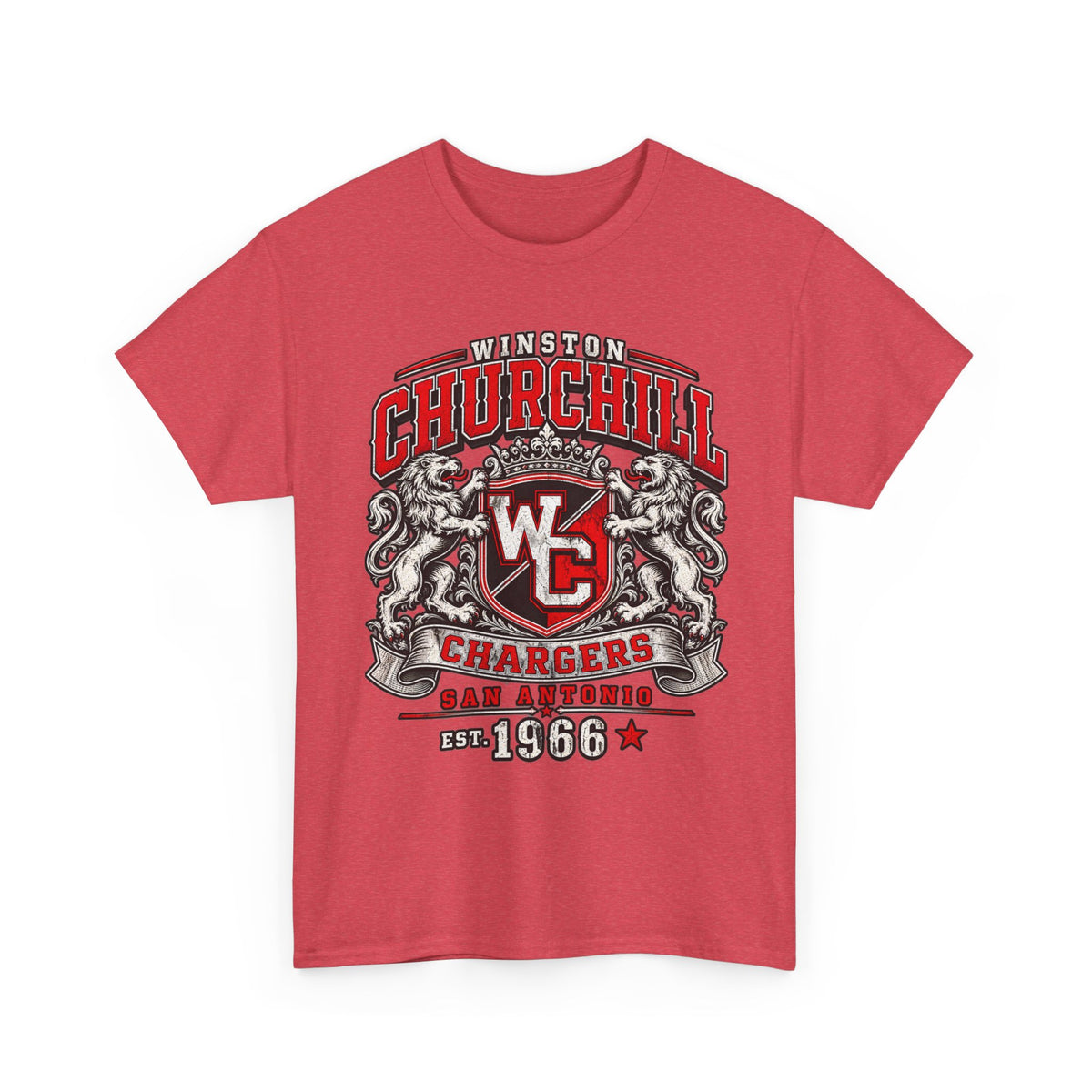Churchill Chargers Vintage Crest T-Shirt — Winston Churchill 1966 School Spirit Tee