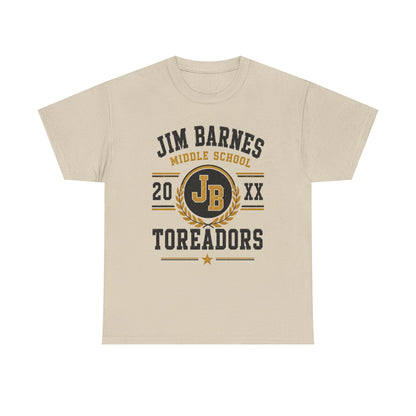 Jim Barnes Middle School Toreadors T-Shirt — School Spirit Tee with JB Crest