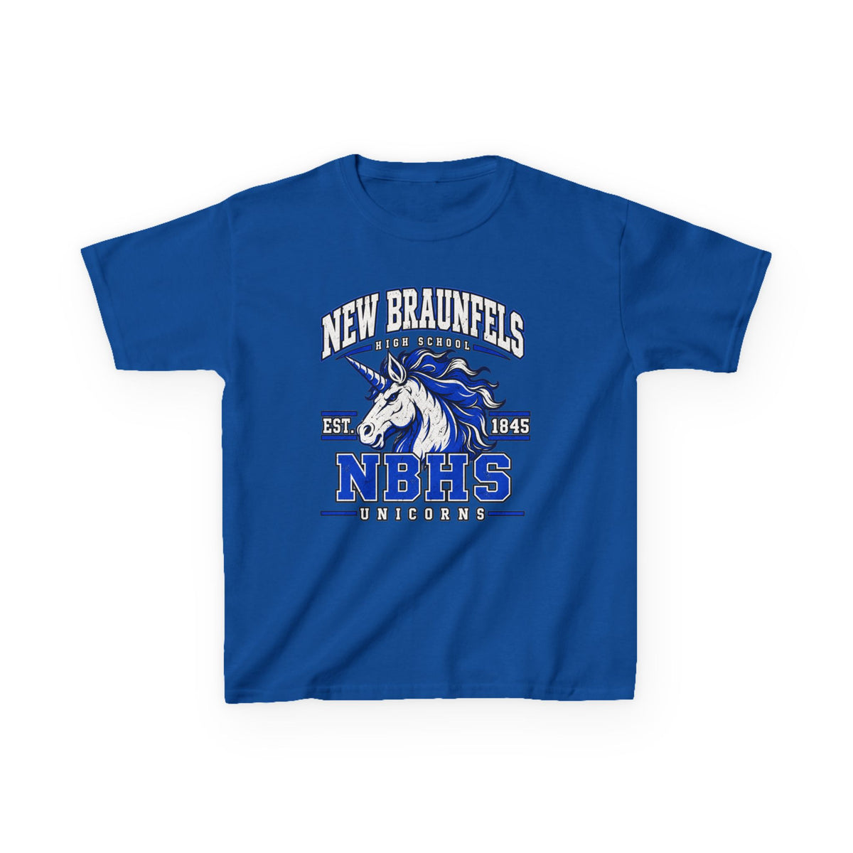 New Braunfels NBHS Unicorn Kids T‑Shirt — School Spirit Tee