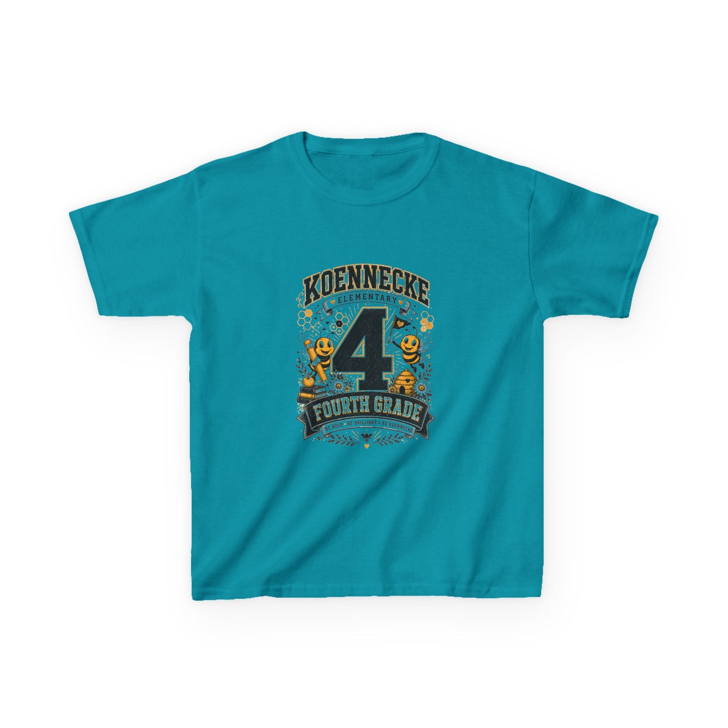 4th Grade Kids T-Shirt – "Koennecke Celebrates 4th Grade" Back-to-School Shirt