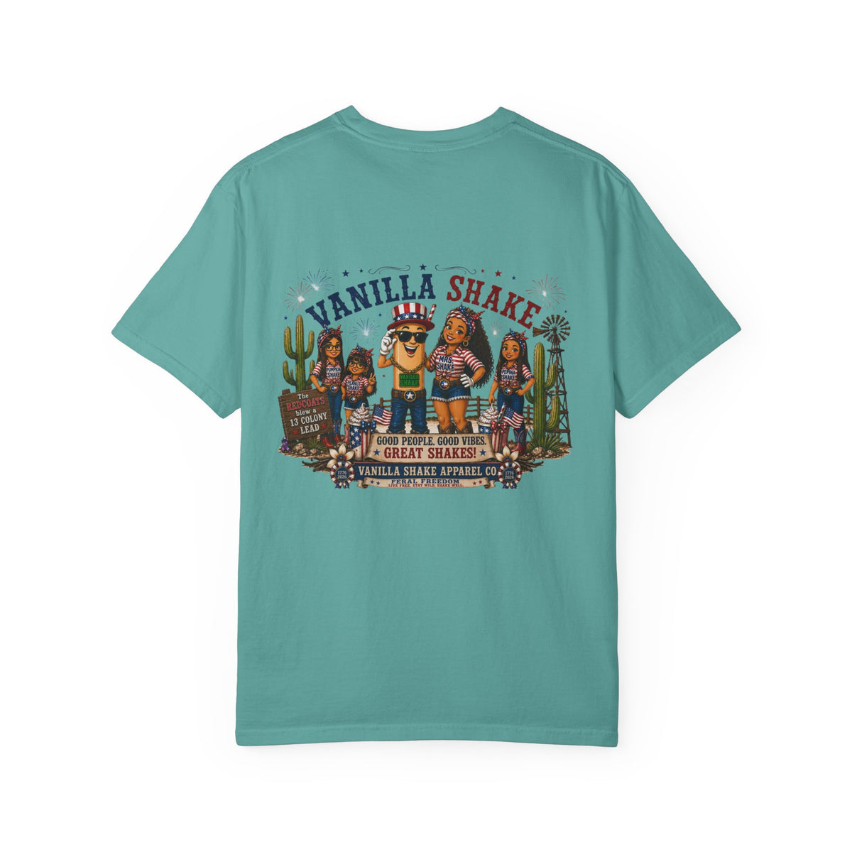 Family Shakes 4th of July-Unisex Garment-Dyed T-shirt