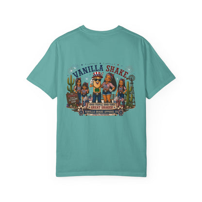 Family Shakes 4th of July-Unisex Garment-Dyed T-shirt