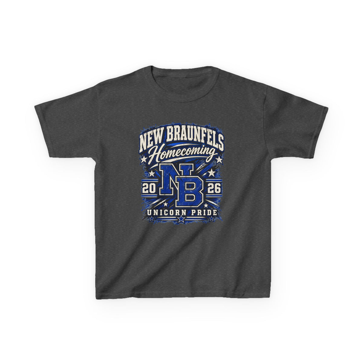 New Braunfels Homecoming 2026 Kids T‑Shirt — NB Unicorn Pride School Spirit Tee