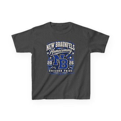 New Braunfels Homecoming 2026 Kids T‑Shirt — NB Unicorn Pride School Spirit Tee