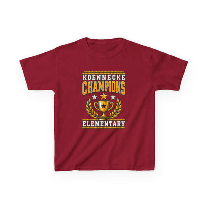 Koennecke Champions Elementary Kids T-Shirt — School Spirit Trophy Design