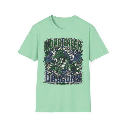 Long Creek Dragons T-Shirt — Vintage Green Dragon School Spirit Tee
