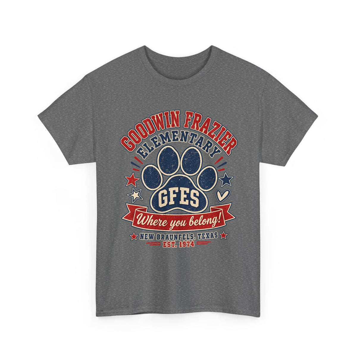 Goodwin Frazier Elementary GFES Paw Print T-Shirt — Where You Belong School Spirit Tee