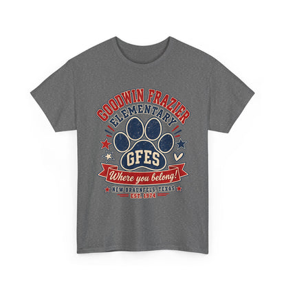 Goodwin Frazier Elementary GFES Paw Print T-Shirt — Where You Belong School Spirit Tee