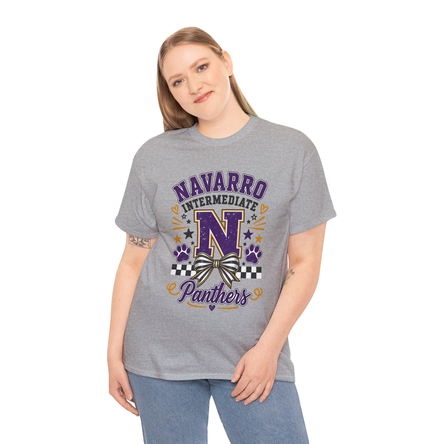 Navarro Intermediate Panthers T-Shirt — School Spirit Tee with 'N' Logo & Paw Prints