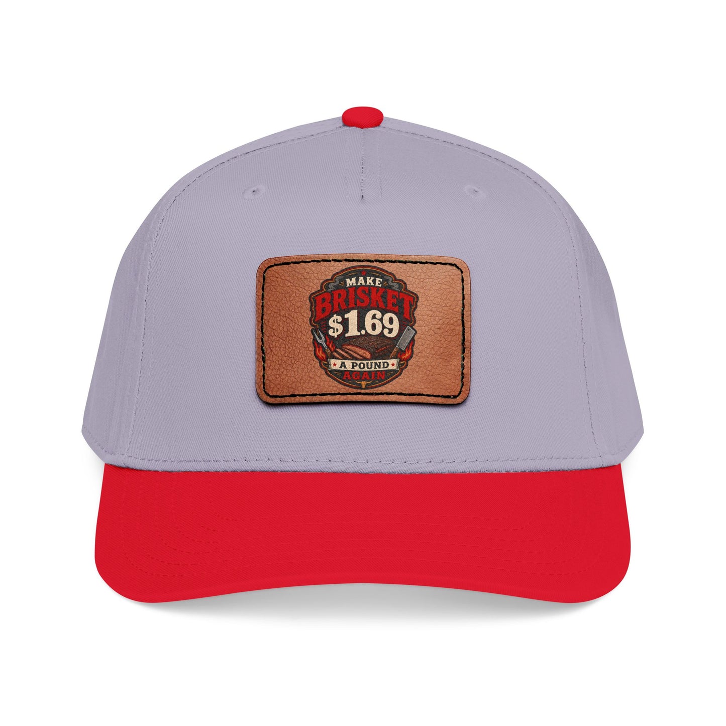 VSA Brisket Mid Profile Baseball Cap with Leather Patch (Rectangle)