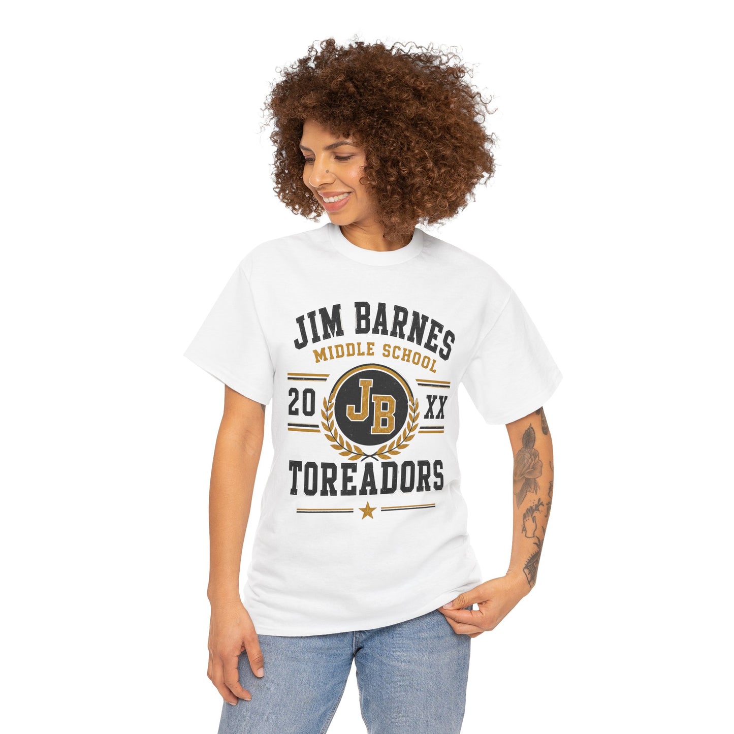 Jim Barnes Middle School Toreadors T-Shirt — School Spirit Tee with JB Crest