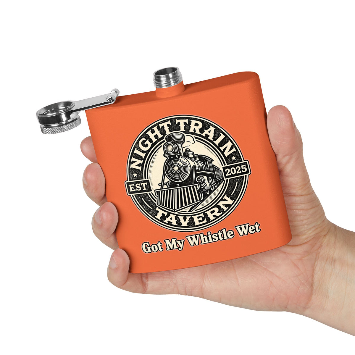 Night Train Stainless Steel Flask, 6oz
