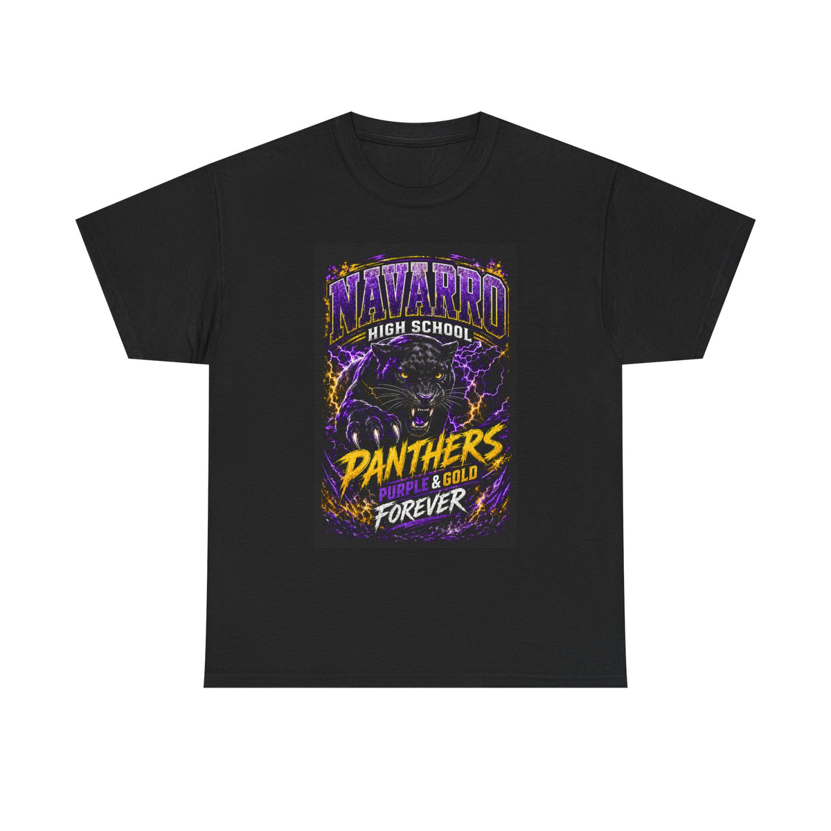 Navarro High Panthers T‑Shirt — Purple & Gold "Panthers Forever" School Spirit Tee