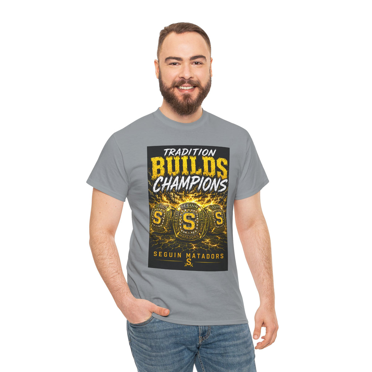 Tradition Builds Champions Tee — Seguin Matadors School Spirit T-Shirt