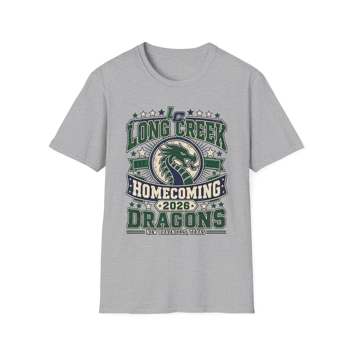 Long Creek Dragons Homecoming T-Shirt — School Spirit Tee (Est. 2020)