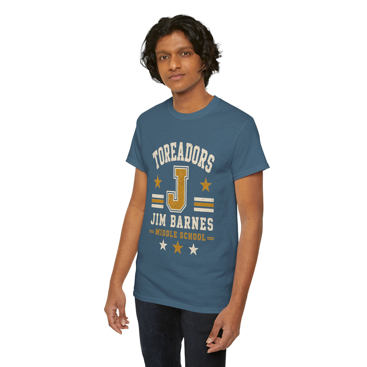 Toreadors Jim Barnes School Letterman Tee — Vintage School Spirit T-Shirt